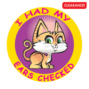 Ears Checked Medical Patient Sticker