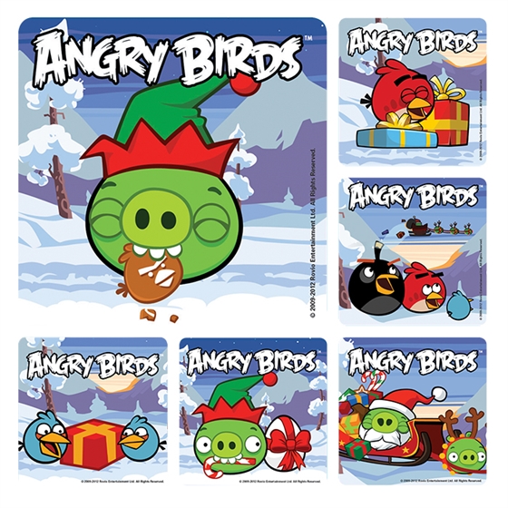 Angry Bird Christmas Sticker Roll